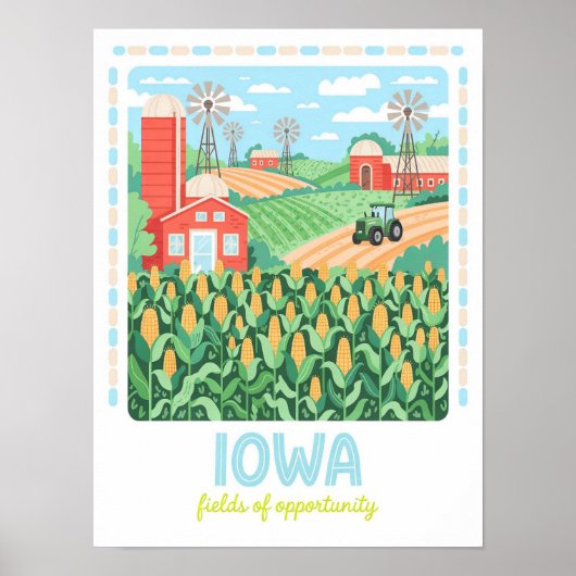 Iowa Fields of Opportunity USA夏季旅行 ポスター (正面)