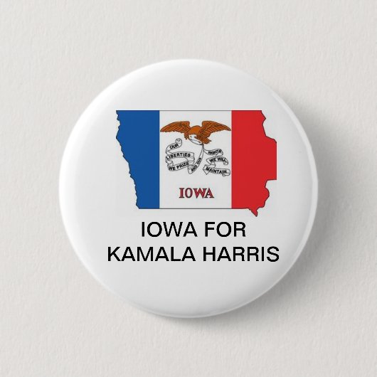 IOWA for Kamala Harris社長2024ボタン 缶バッジ (正面)