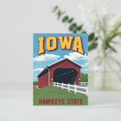Iowa Hawkeye State Covered Bridge Vintage ポストカード (スタンド正面)