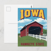 Iowa Hawkeye State Covered Bridge Vintage ポストカード (正面/裏面)