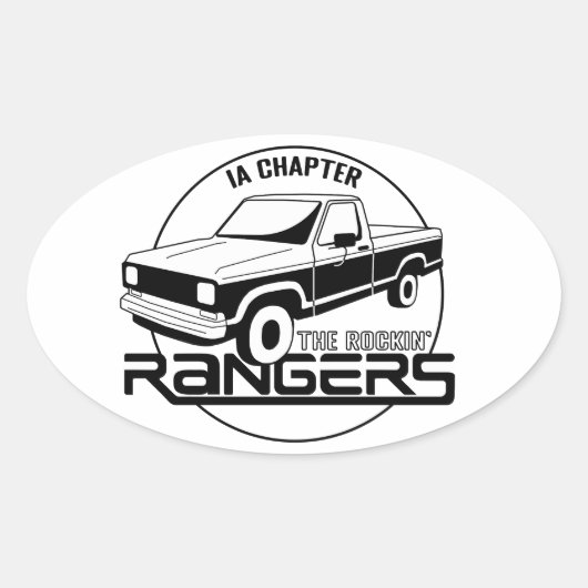 Iowa, IA - Rockin' Rangers Chapter, Early Gen 楕円形シール (正面)