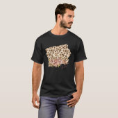 Iowa Leopard Pattern Map Leo State Of Iowa Tシャツ (正面フル)