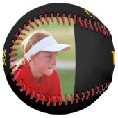 Iowa Noir Jaune Personnalisé 2 photos ソフトボール (正面左)