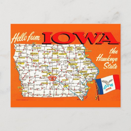 Iowa Roadmap Postcard ポストカード (正面)