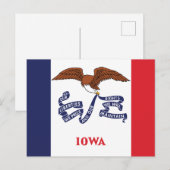Iowa State Flag Hawkeye State Eagle & Motto  ポストカード (正面/裏面)