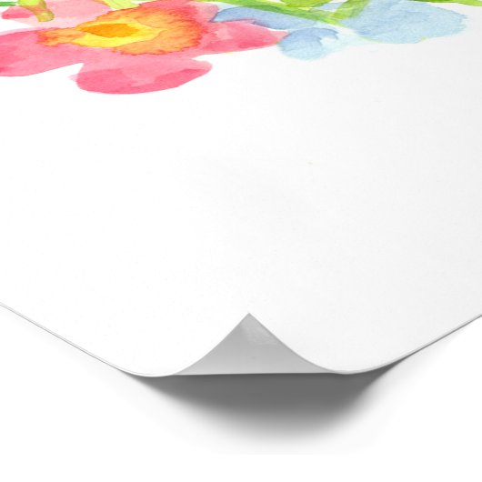 Iowa State Shape Goldfinch Pink Wild Roses ポスター (角)