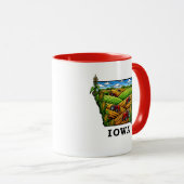 Iowa State Tattoo Style Cornfields Farmland マグカップ (正面右)