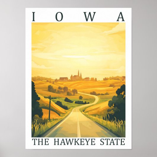 Iowa the Hawkeye State USA Travel Place ポスター (正面)