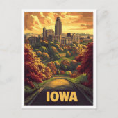 Iowa USA Vintage Illustration Travel ポストカード (正面)