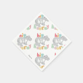 ipお尻ホレイグレーヒッポスケッチかわいいアニマルアート スタンダードカクテルナプキン (角)