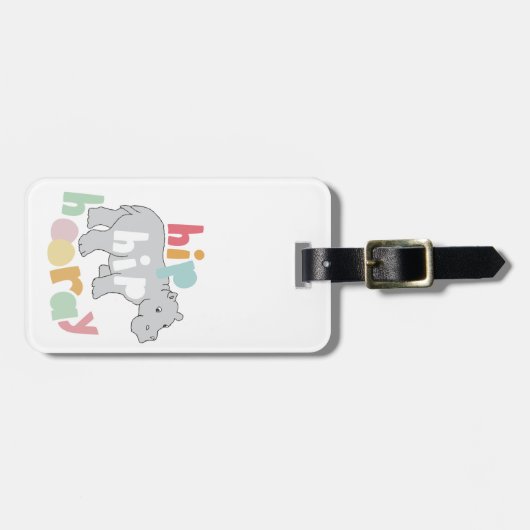 ipお尻ホレイグレーヒッポスケッチかわいいアニマルアート ラゲッジタグ (正面横)
