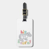 ipお尻ホレイグレーヒッポスケッチかわいいアニマルアート ラゲッジタグ (正面縦)