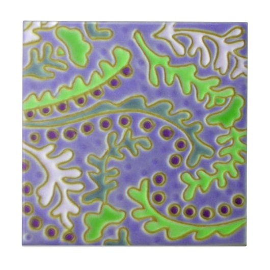 IP003インドのペイズリーの再生のアンティークのタイル タイル (正面)