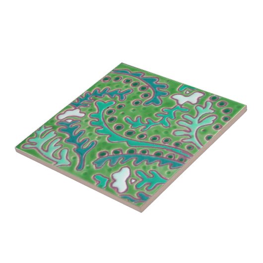 IP018インドのペイズリーの再生のアンティークのタイル タイル (側面)