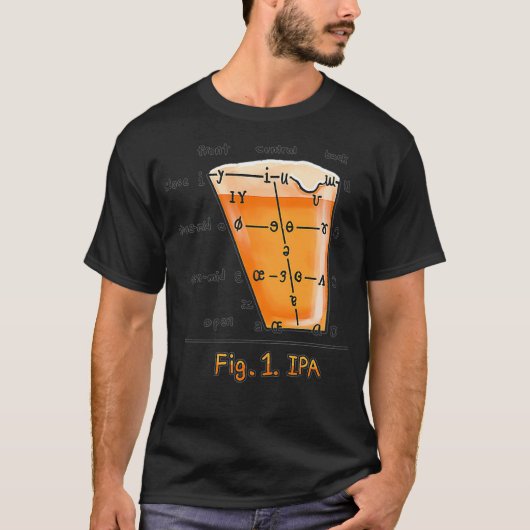 IPA言語学おもしろい音国際的アルファ Tシャツ (正面)