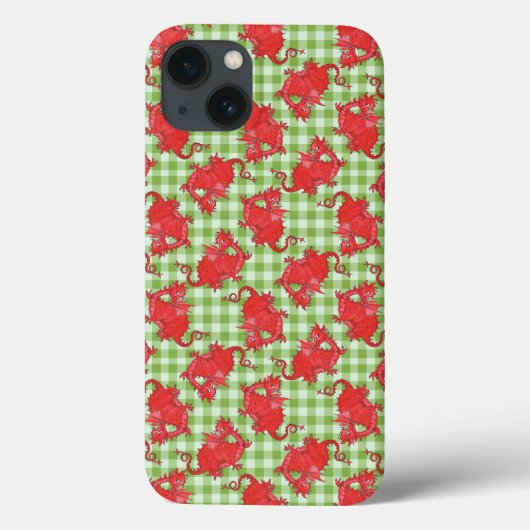 iPadエアケース：グリーンジンガムの赤いドラゴン Case-Mate iPhoneケース (裏面)