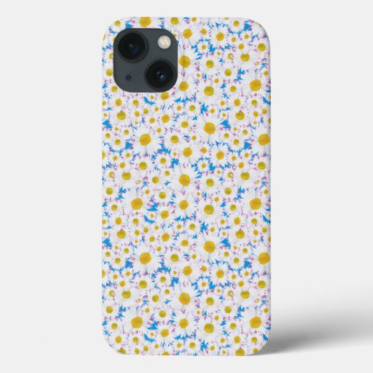 iPadエアケース – マテ型ケース：ジッツィ白デイジー：青 Case-Mate iPhoneケース (裏面)