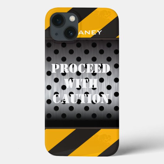 iPadエアケース |建築ゾーン |黄色、黒 Case-Mate iPhoneケース (裏面)