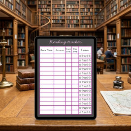 iPadタブレット用デジタル読書トラッカー テンプレート ポスター
