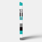 iPad Mini ケース |ストライプ |ターコイズ、黒、グレー Case-Mate iPhoneケース (裏面 / 左)