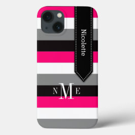 iPad Mini ケース |ストライプ |ピンク、黒、グレー