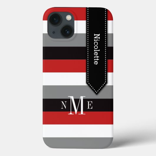 iPad Mini ケース |ストライプ |赤、黒、灰色 Case-Mate iPhoneケース (裏面)