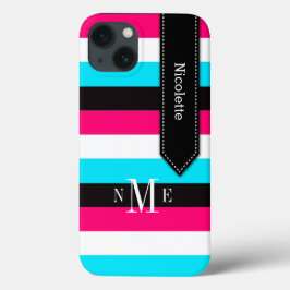 iPad Mini ケース |ストライプ |青、ピンク、黒