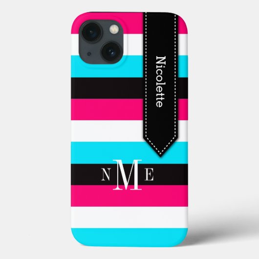 iPad Mini ケース |ストライプ |青、ピンク、黒 Case-Mate iPhoneケース (裏面)