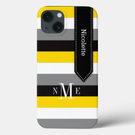 iPad Mini ケース |ストライプ |黄、黒、灰色