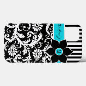 iPad Mini ケース |ダマスク |ストライプ |ターコイズ青 Case-Mate iPhoneケース (裏面 (横))