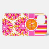 iPad Mini ケース |フローラストライプ, |ピンク、オレンジ Case-Mate iPhoneケース (裏面 (横))