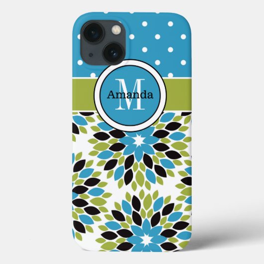 iPad Mini ケース |フローラ、ドット |青、緑 Case-Mate iPhoneケース (裏面)