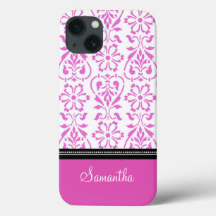 iPad Pink Damask Custom Name iPhone 13ケース