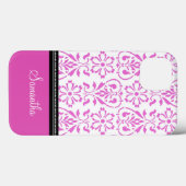 iPad Pink Damask Custom Name Case-Mate iPhoneケース (裏面 (横))