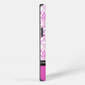 iPad Pink Damask Custom Name iPhoneケース (右側面)