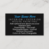 iPaint。 塗装業者の建築業者の名刺 名刺 (裏面)