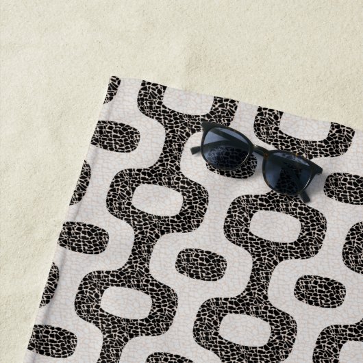 Ipanemaのビーチのリオデジャネイロのポルトガル人のタイル ビーチタオル (インサイチュ)