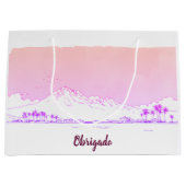 Ipanema Beach Sunset Obrigado Tropical Gift ラージペーパーバッグ (正面)