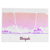 Ipanema Beach Sunset Obrigado Tropical Gift ラージペーパーバッグ (裏面)