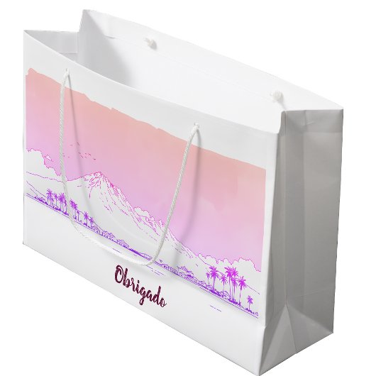 Ipanema Beach Sunset Obrigado Tropical Gift ラージペーパーバッグ