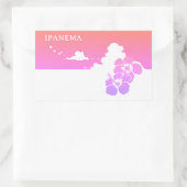 IPANEMA Hibiscus Blue Sky Rectangle 長方形シール (バッグ)
