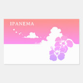 IPANEMA Hibiscus Blue Sky Rectangle 長方形シール (正面)