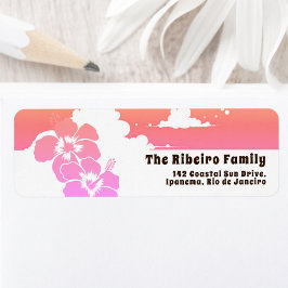 Ipanema Hibiscus & Summer Clouds Customizable ラベル