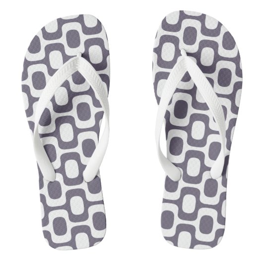 Ipanema Sidewalk Pattern, Beach Pattern, Brazil ビーチサンダル (フットベッド)