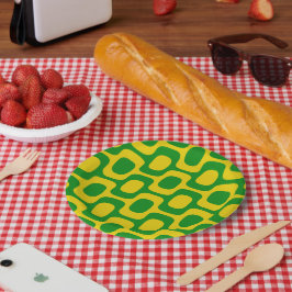 Ipanema Sidewalk Pattern, Beach Pattern, Brazil ペーパープレート