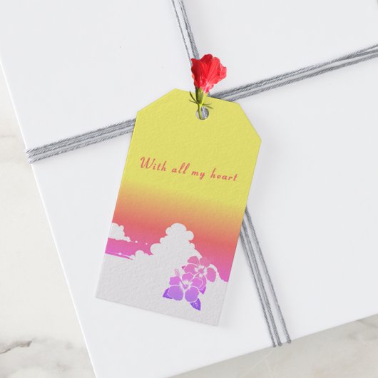 Ipanema Sunset Hibiscus & Summer Clouds ギフトタグ