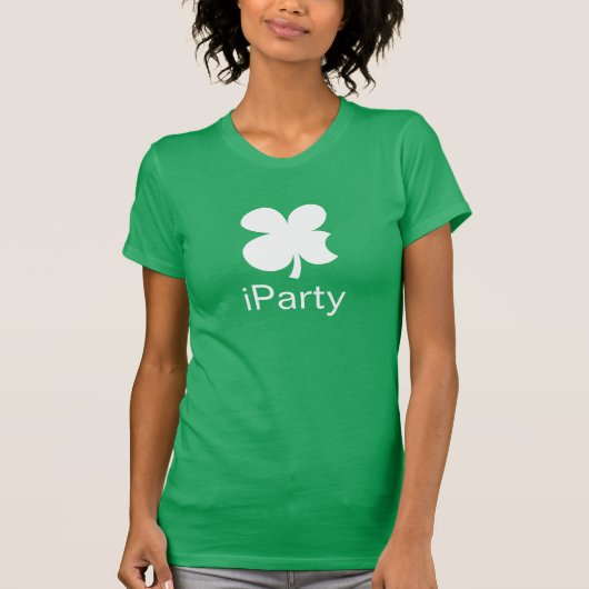 iPartyかわいいグリーンラッキークローバーセントパトリックの日 Tシャツ (正面)