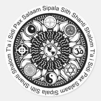 iPeaceマンダラステッカー ラウンドシール