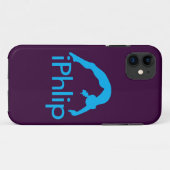 iPhlipの青い体操の体育専門家 Case-Mate iPhoneケース (裏面(横))