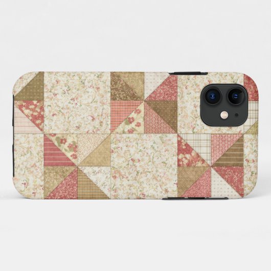 Iphoneのカバーによってキルトにされる花柄 Case-Mate iPhoneケース (裏面(横))